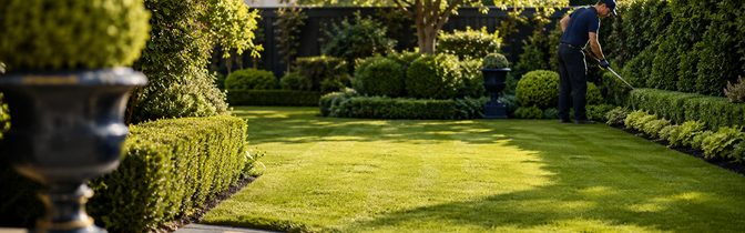Neat, well-maintained garden and yard